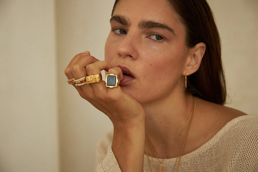 Mimi et Toi bague Ramina jaspe vert chevalière