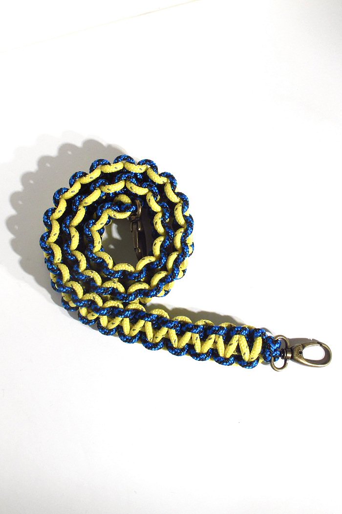 Mirco Gaspari Bandoulières Bold marcramé jaune bleu fluo