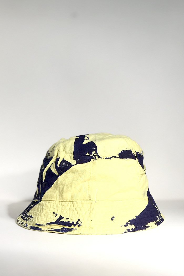 Mirco Gaspari bob vintage jaune upcycled sérigraphié