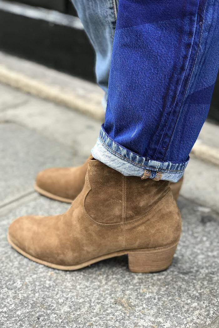 Mirco Gaspari jeans vintage upcyclé sérigraphié indigo