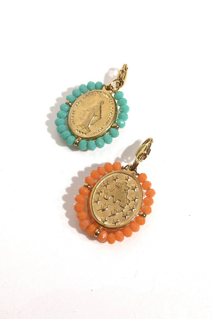 Z | Palas charm médaille Santa Maria madone perles