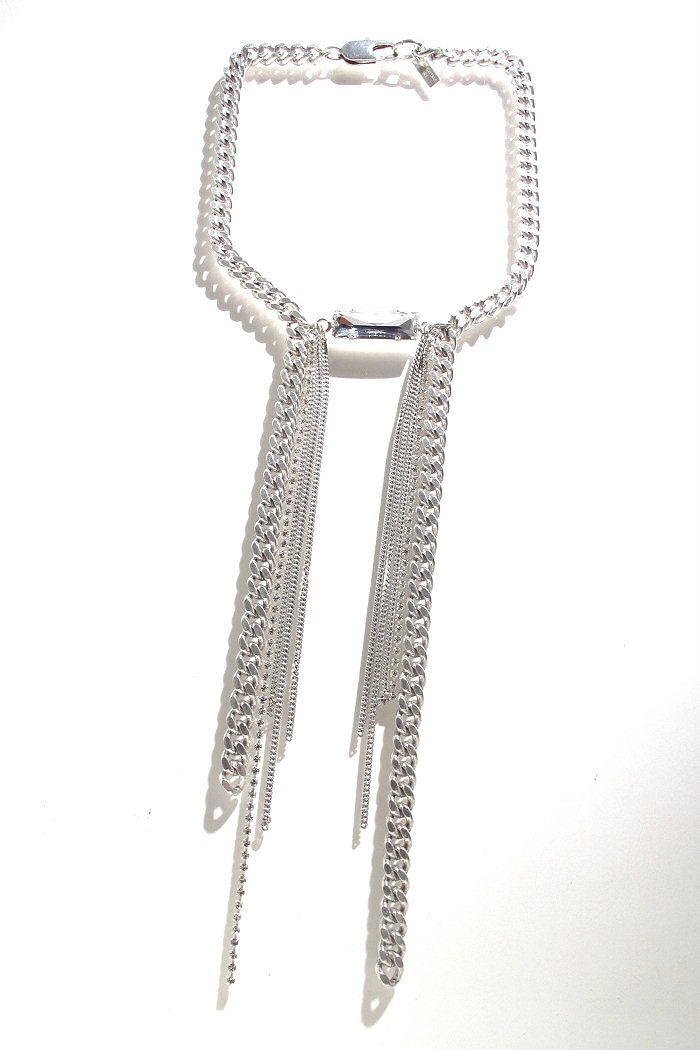 Perrine Taverniti collier Montmorency plastron strass XL chaînes