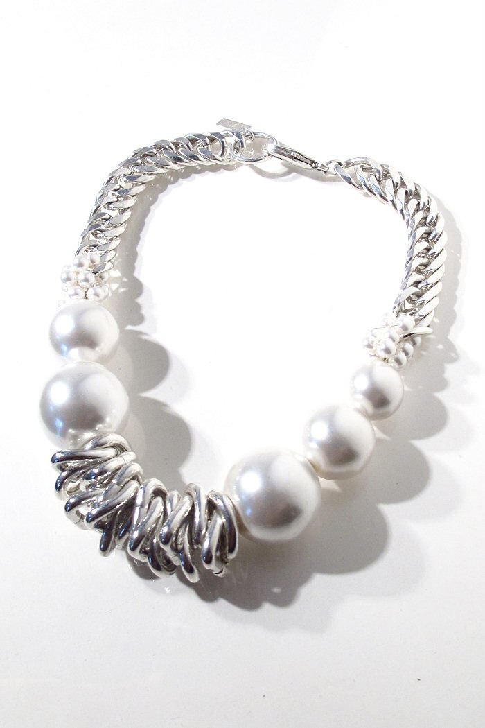 Z | Perrine Taverniti collier plastron XXL Léandre perle silver