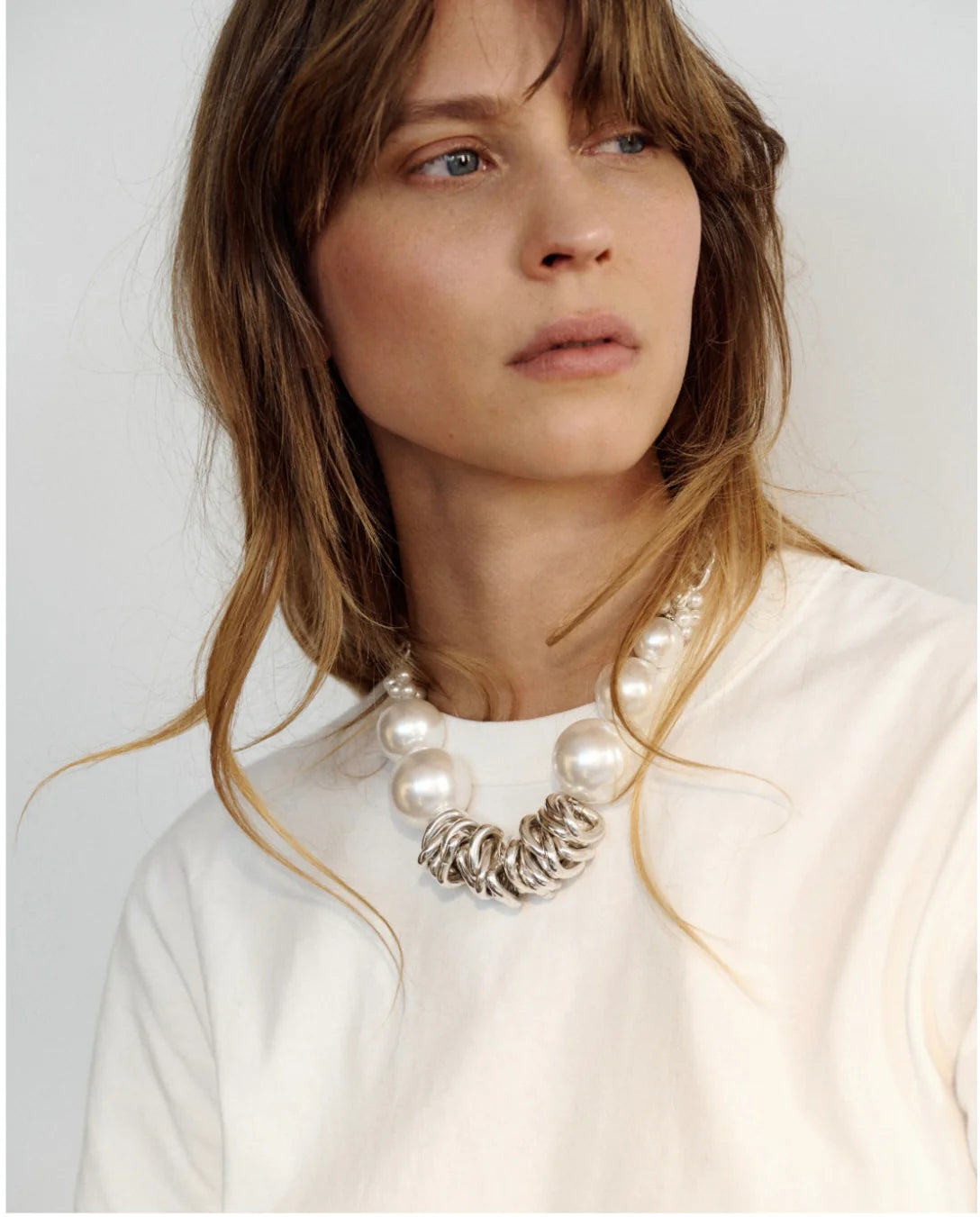 Z | Perrine Taverniti collier plastron XXL Léandre perle silver