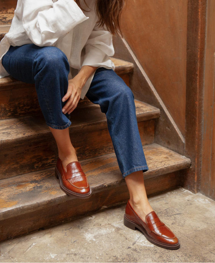 XP | Rivecour mocassins 82 cuir vernis cognac