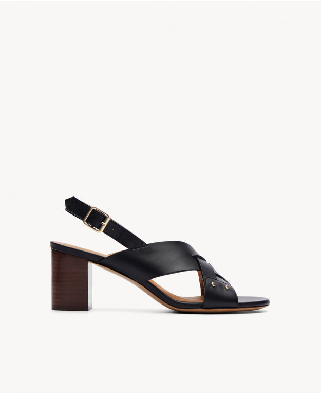 Rivecour 688 black leather sandals