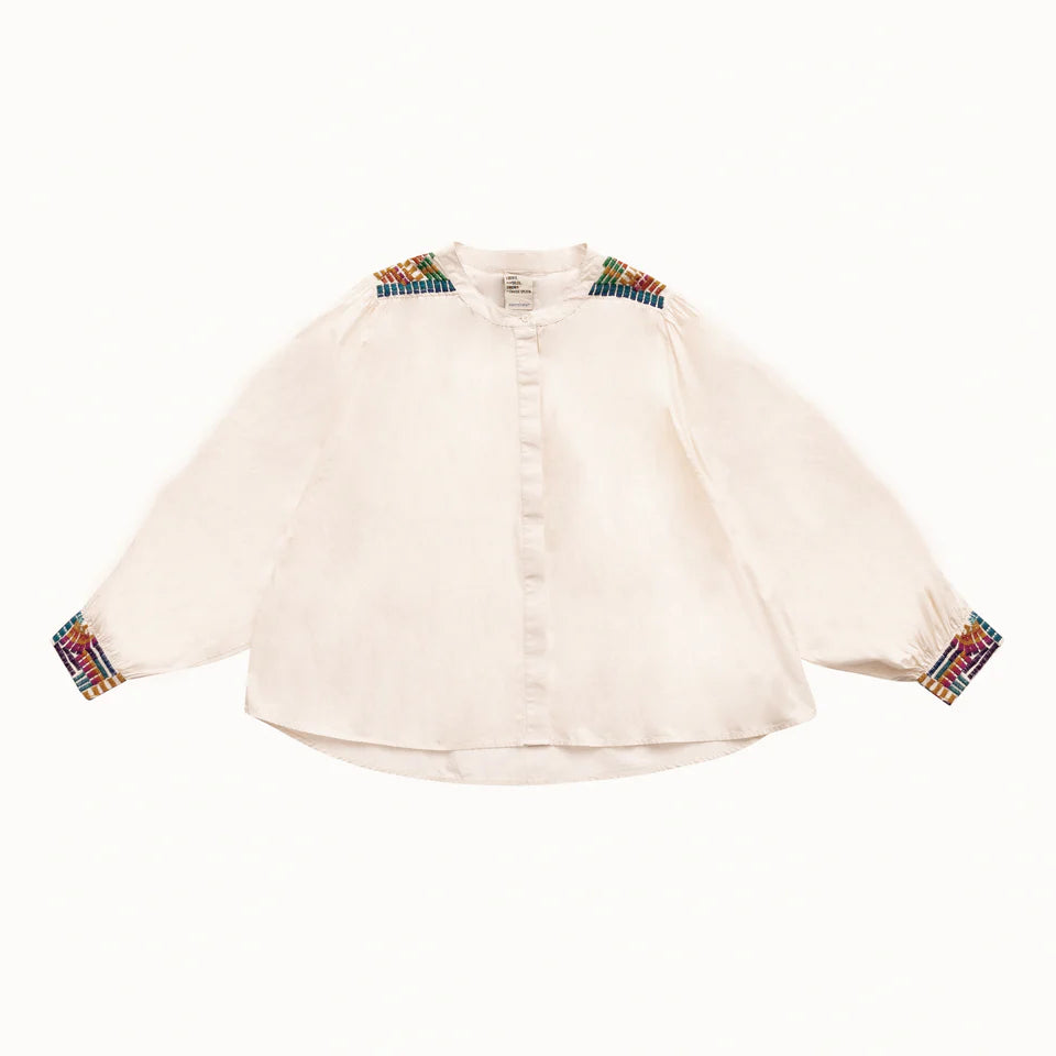 XP | Sacré Coeur top blouse brodée Lena Waca écru rainbow