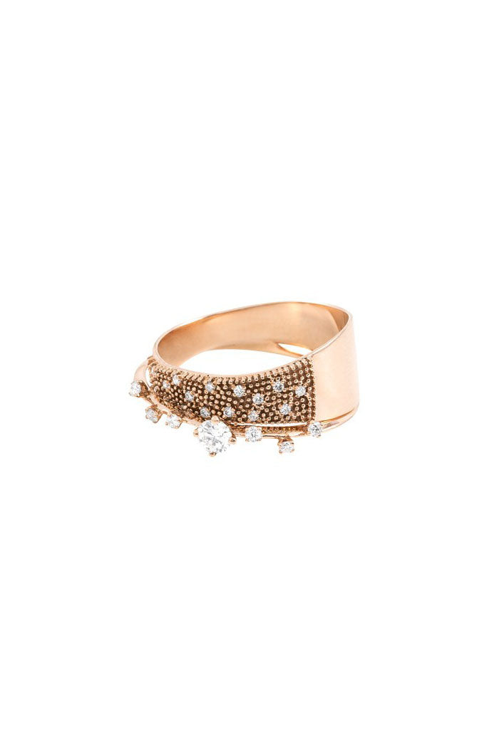Sansoeurs bague Big Très Or Irregular Band or diamants