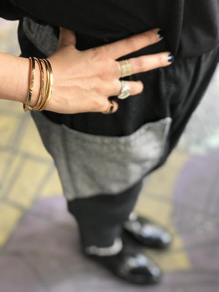 Matières à réflexion pantalon Isa denim noir bicolore