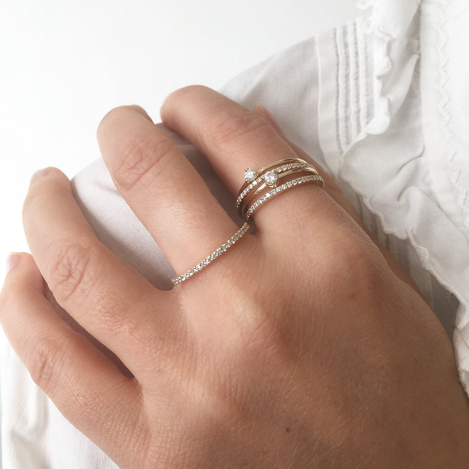 Trois Petits Points bague Solitaire diamant or 18k