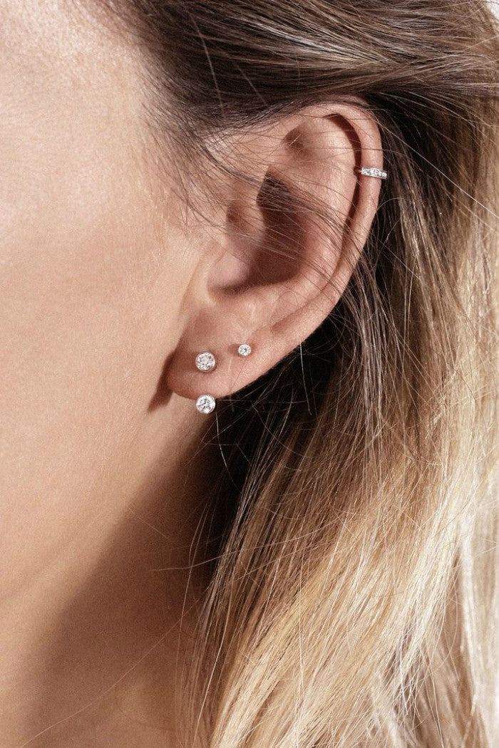 XP | Vanrycke boucle stud One or blanc 18k diamant