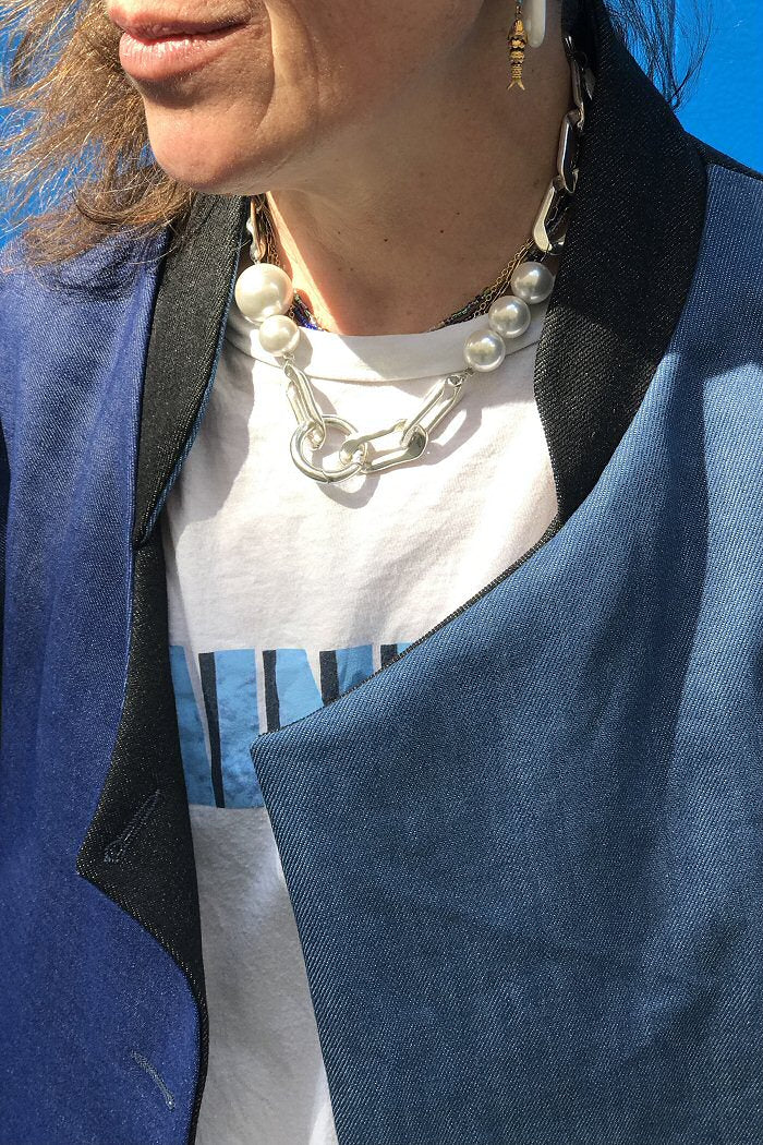 Perrine Taverniti collier Perrée perle silver