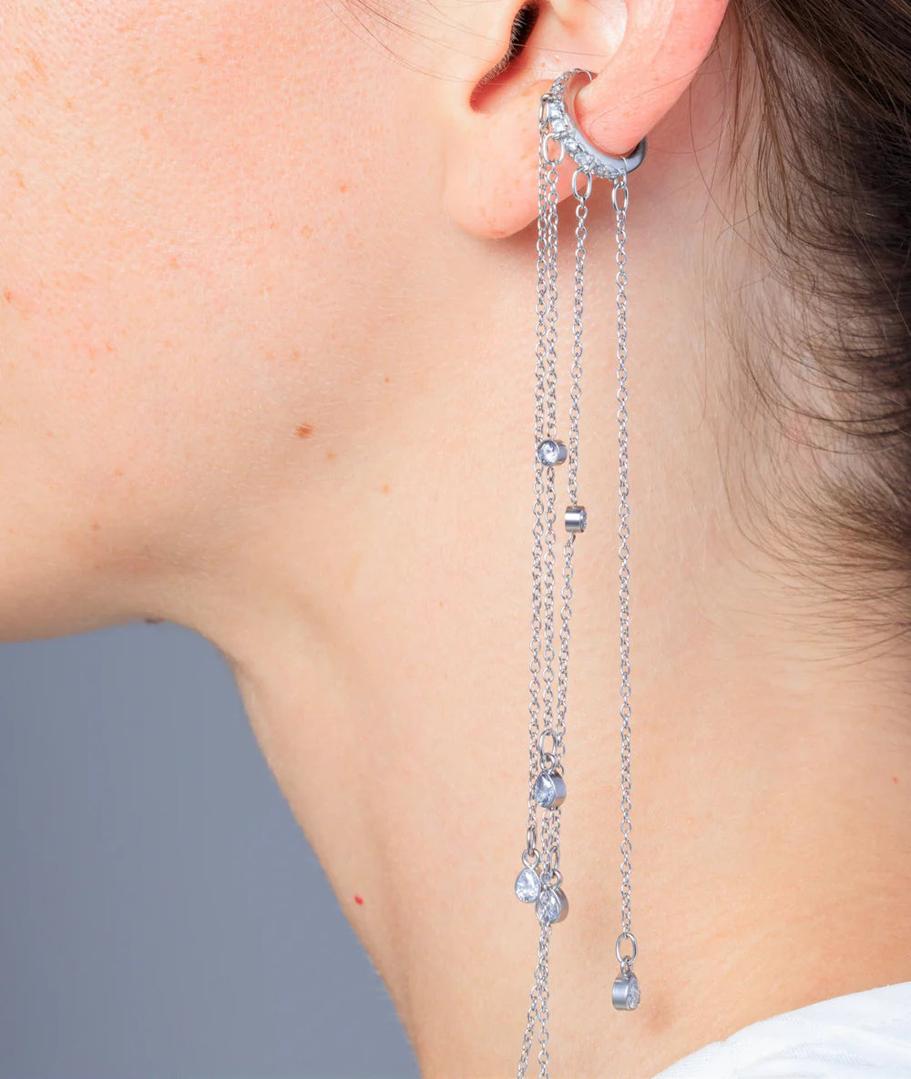 Y Paris earcuff Colby chaine strass