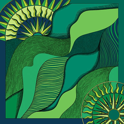 Z | Année foulard en soie Soleil vert acidulé