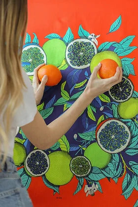Année foulard en soie Cocktail orange acidulé