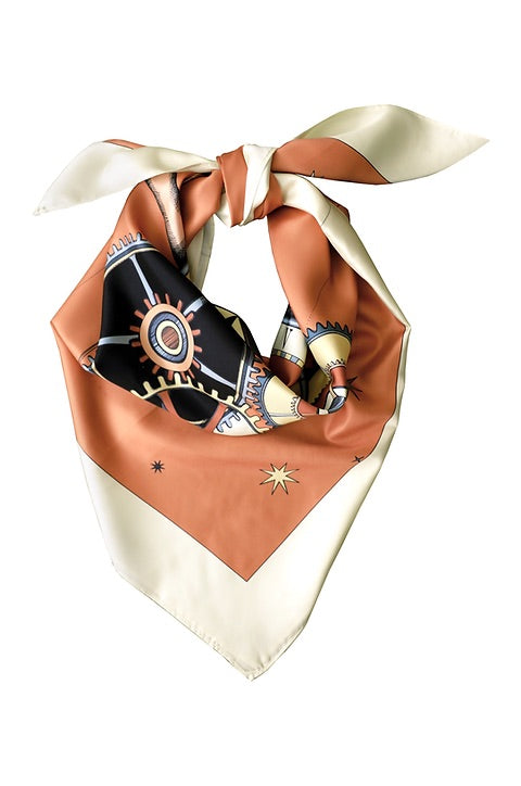 Année foulard en soie Boussole nude