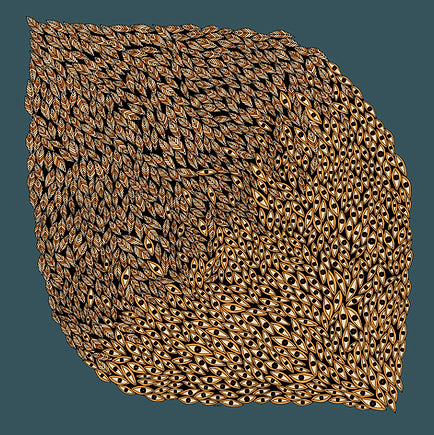 Année foulard en soie Eyes Nuit des bois ardoise