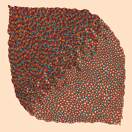 Année foulard en soie Eyes Nuit des bois orange