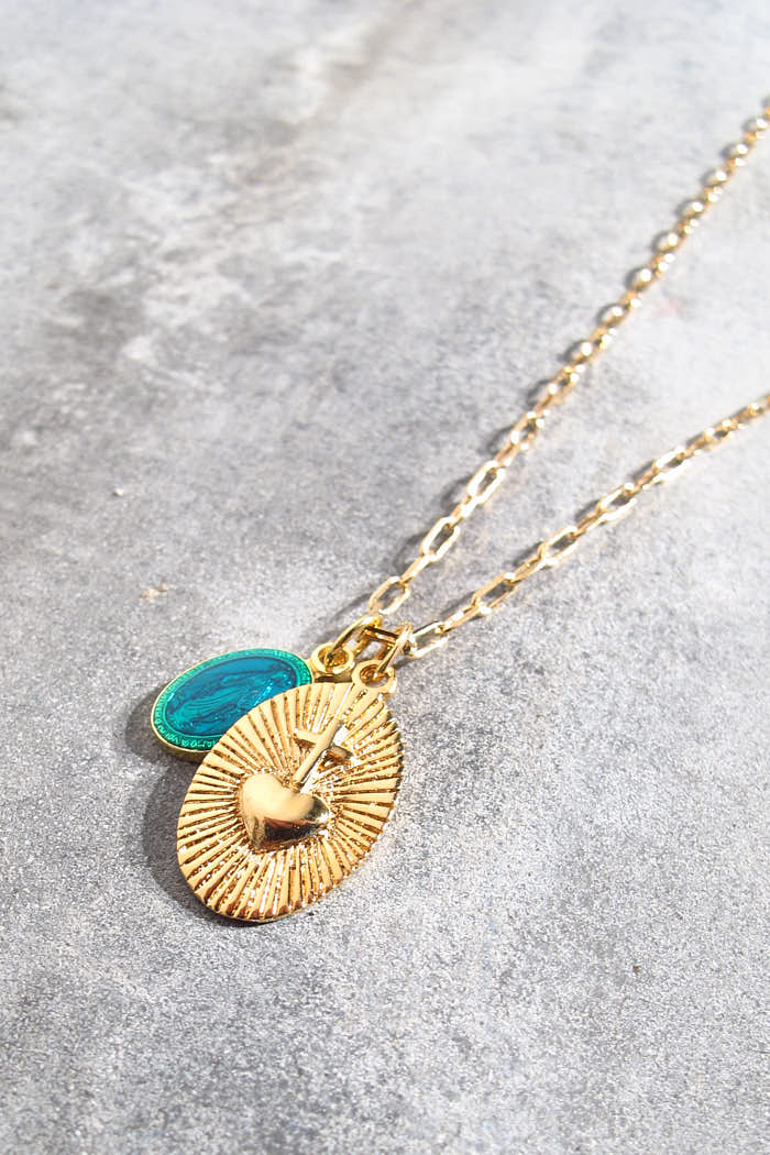 Z | Bali Temples Collier médaille Sacré Coeur Madone