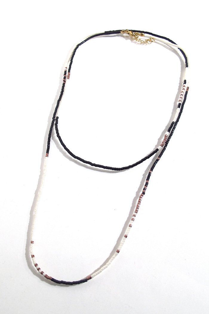 Bali Temples collier Miyuki perles beads glitter black white