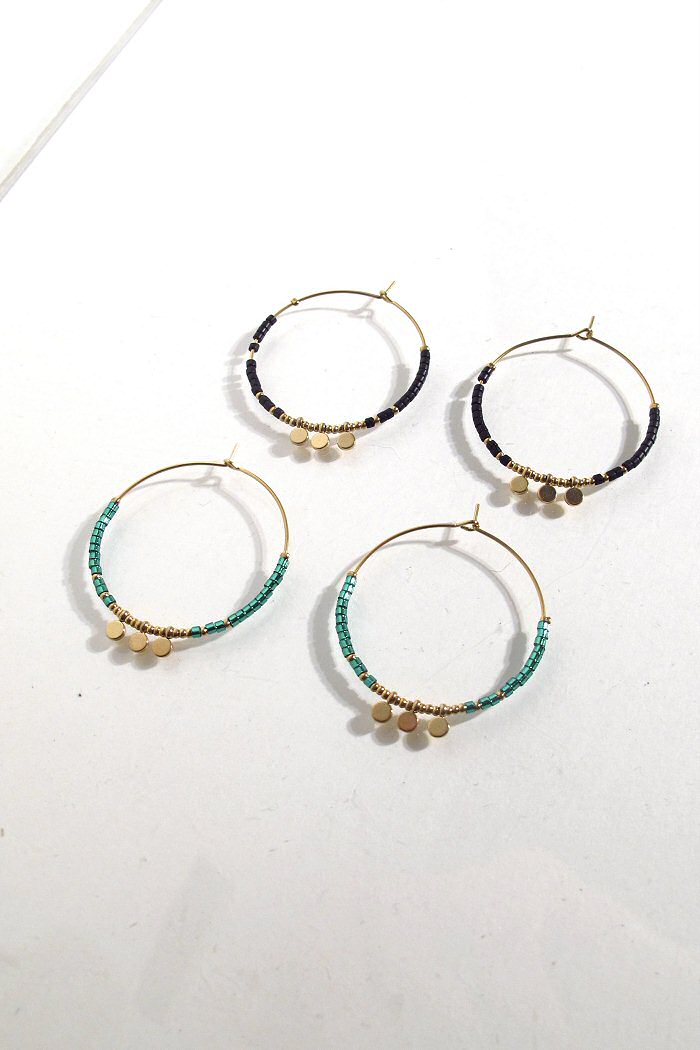 Bali Temples créoles Miyuki Hoops sequins