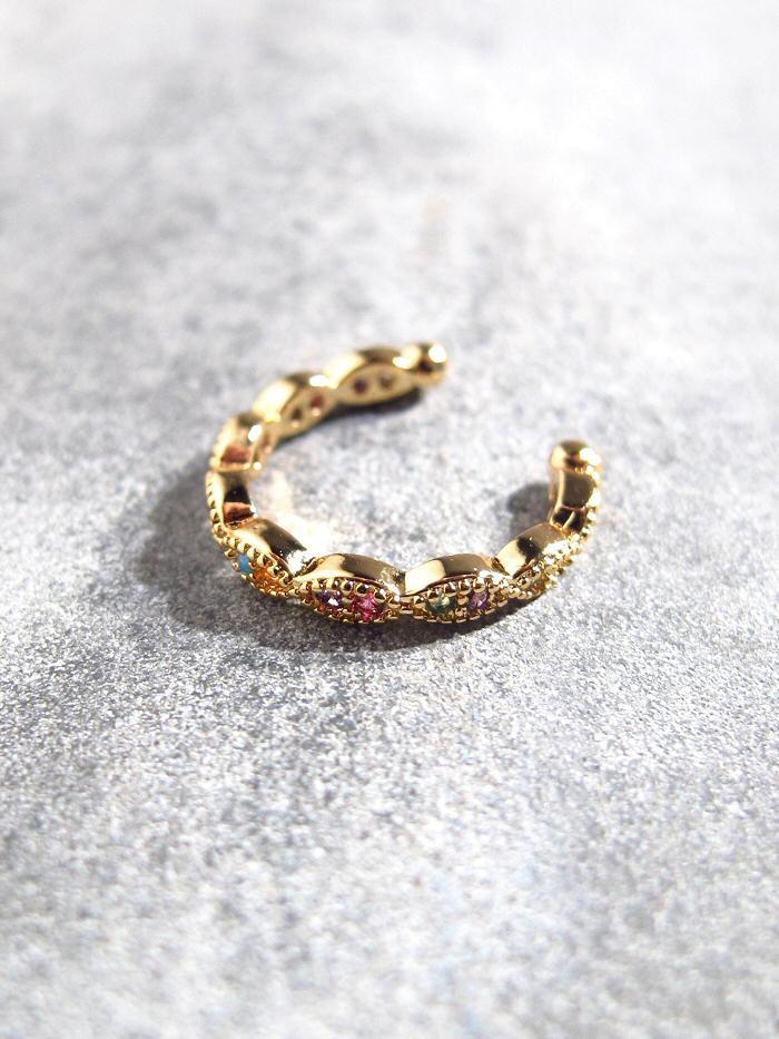 earcuff Eye strass Rainbow gold
