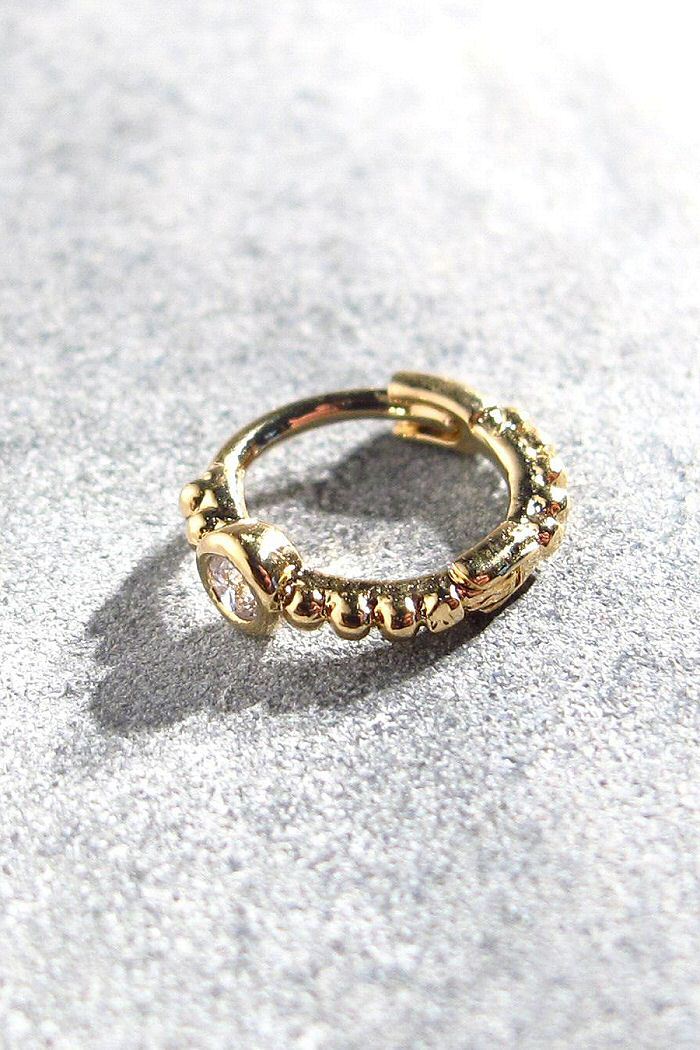 XX | Bali Temples Huggie 6 1-clos billes gold plaque or jaune strass