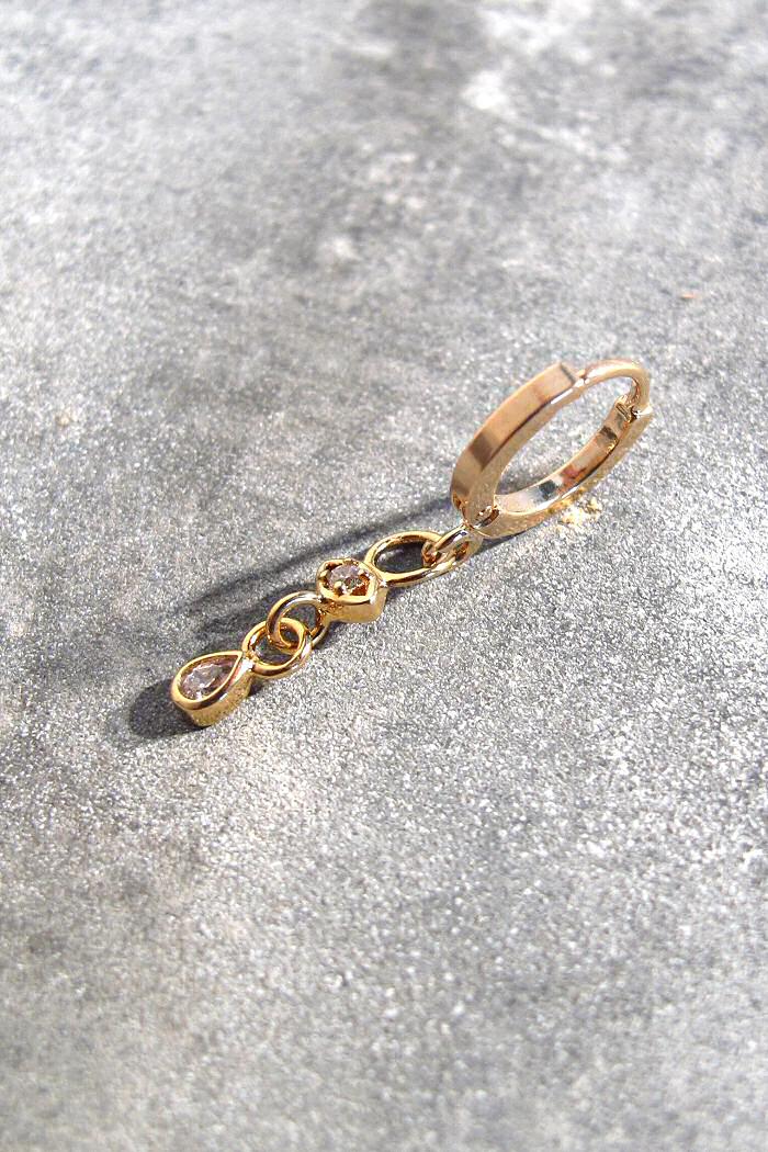 huggie 10 solo Drops strass clear dore