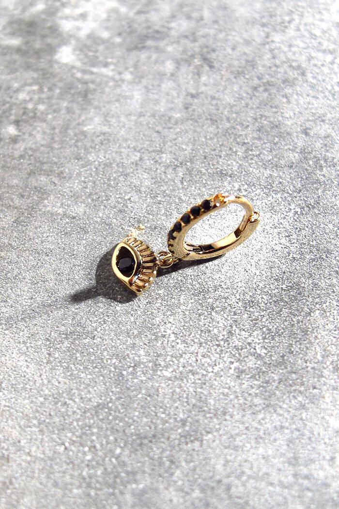 Bali Temples Huggie 8 Eye oeil gold strass