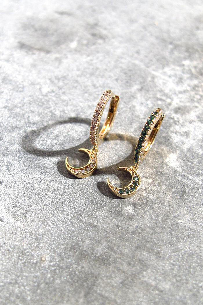 Bali Temples huggie 8 Moon strass gold