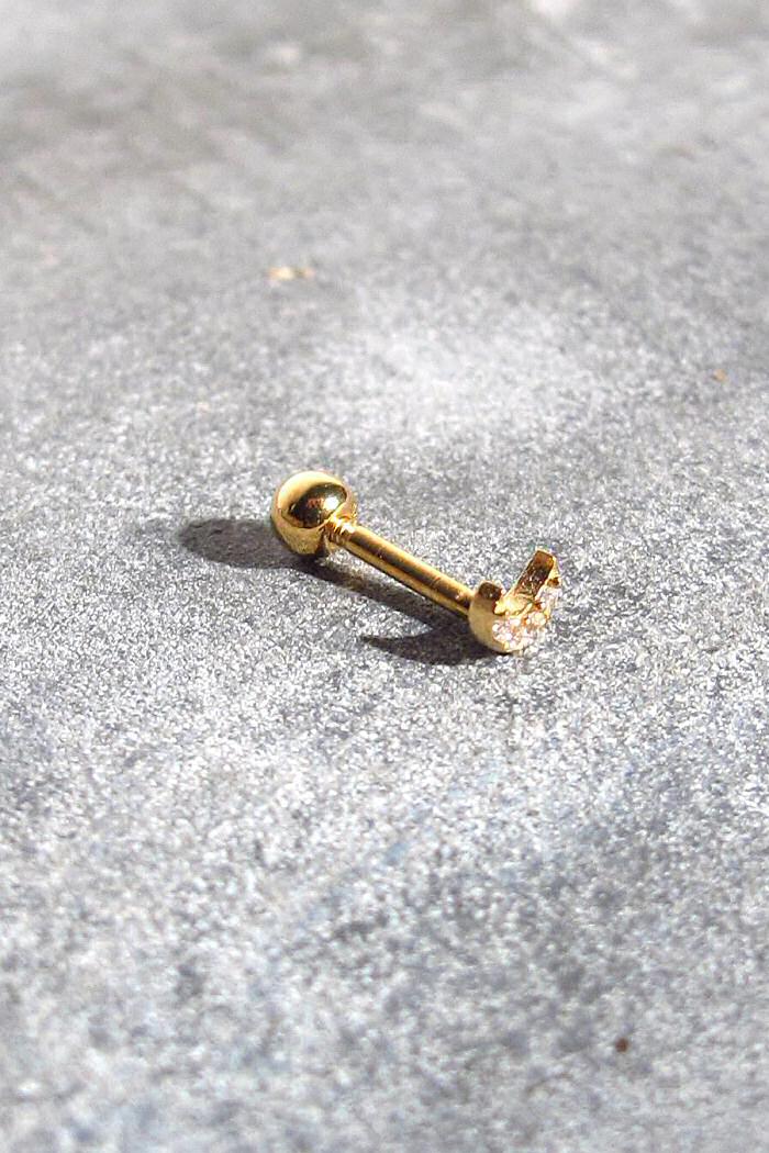 piercing Moon lune gold argent plaque or jaune