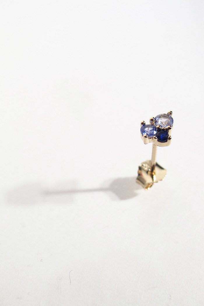 Bali Temples stud Trio Maxi gold strass