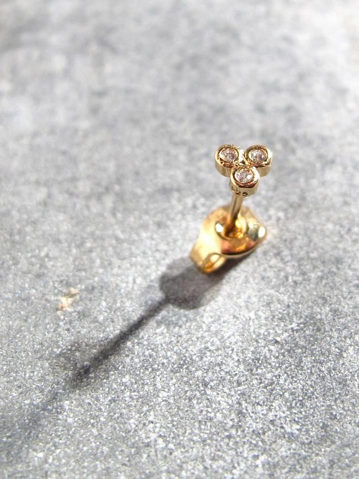 Bali Temples stud Trio Clos gold strass