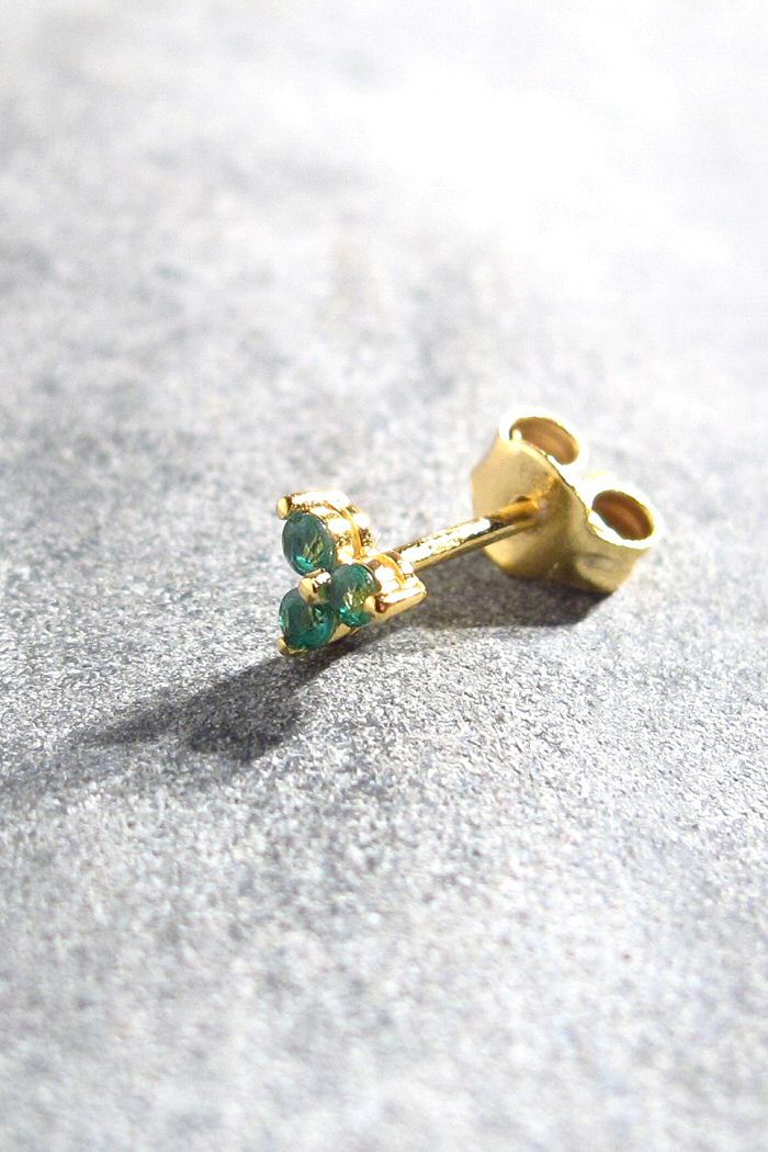 Bali Temples stud Trio Griffe gold strass