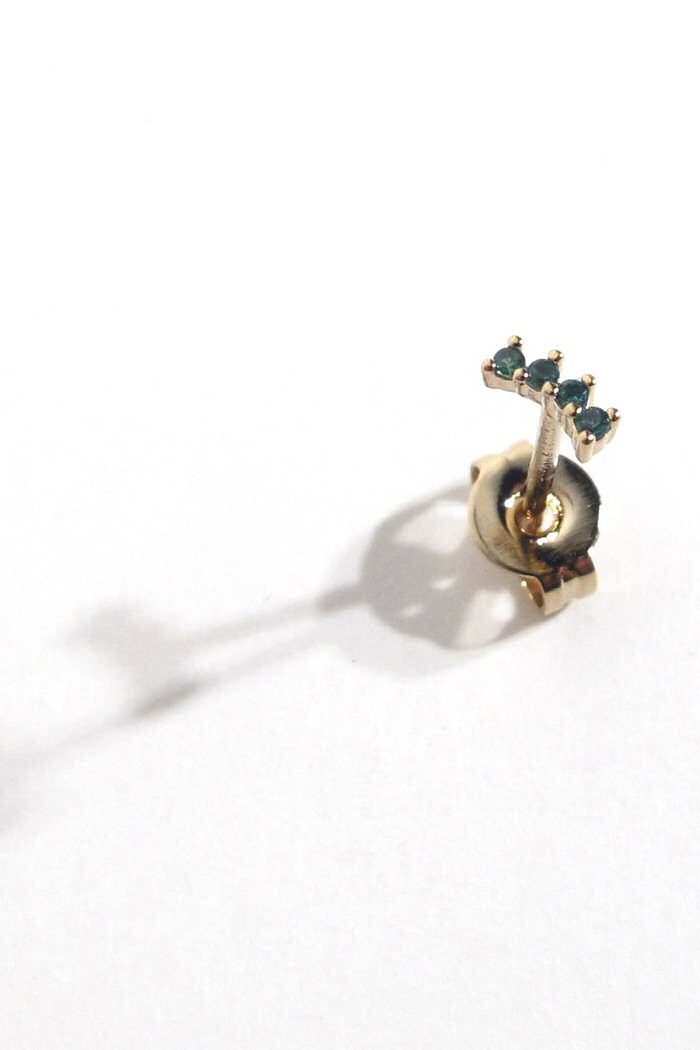 Bali Temples stud Mini wave gold strass