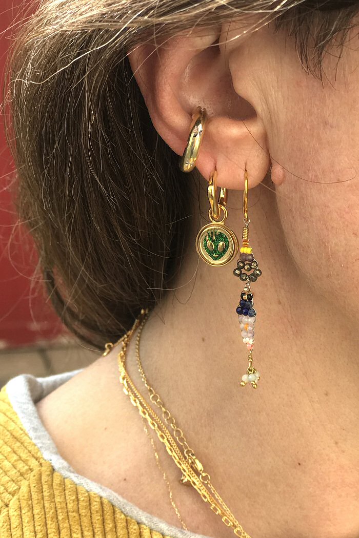 Z | Fourbi de Capucine boucle poisson Fish pierres fines