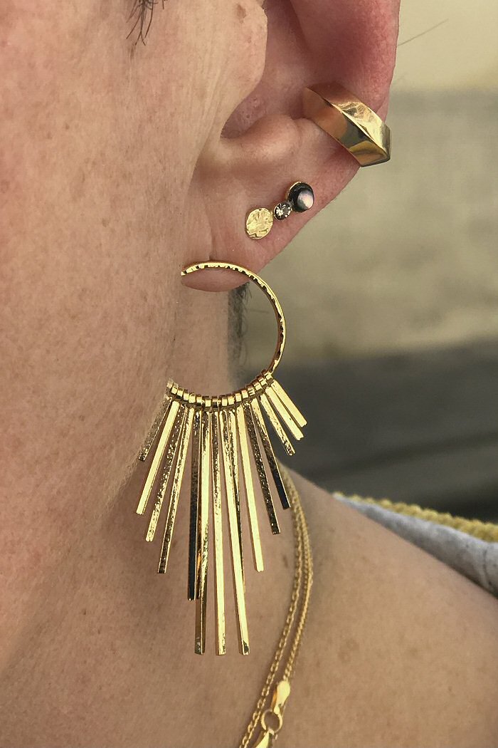 Stalactite boucle stud Kio malachite