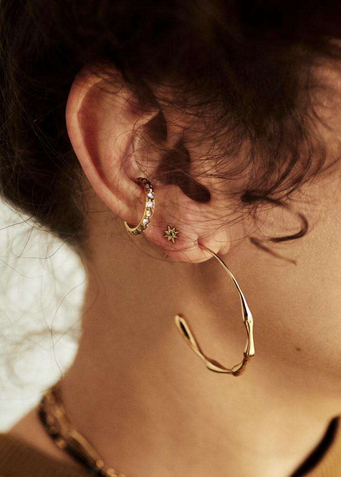 Z | Feidt stud Soleil saphir gris 14k