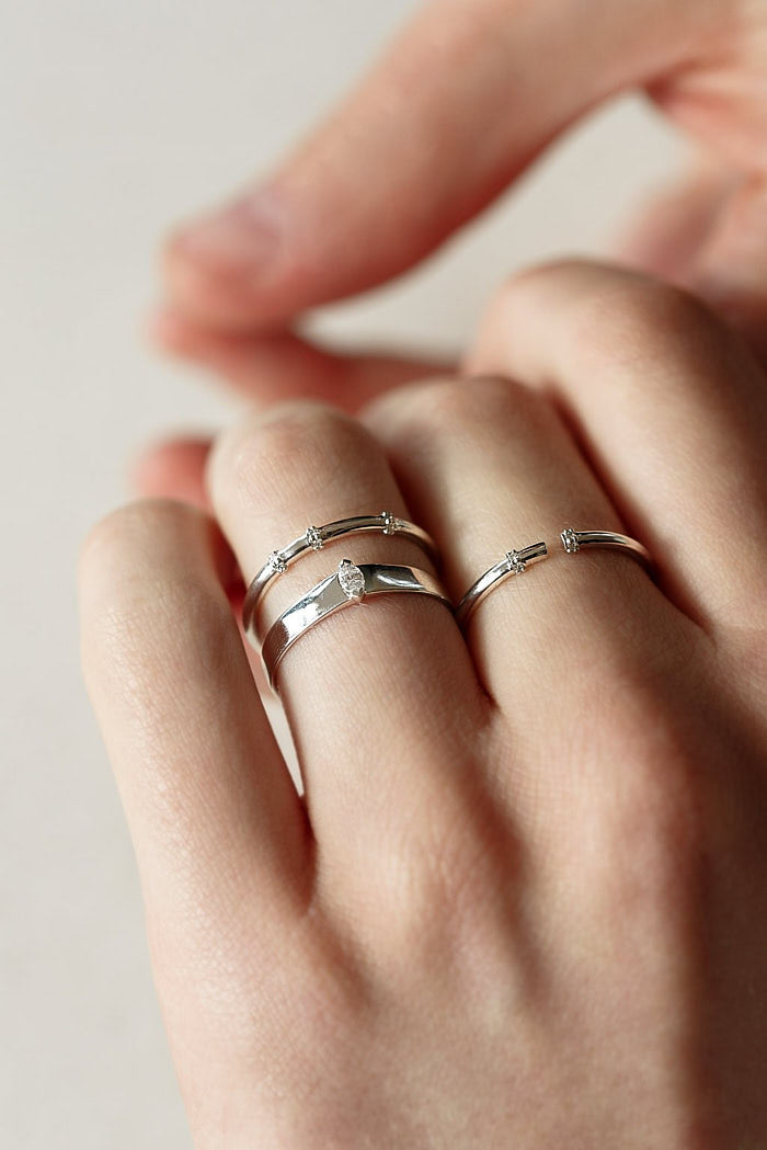 XP | Sansoeurs bague Band marquise or diamants