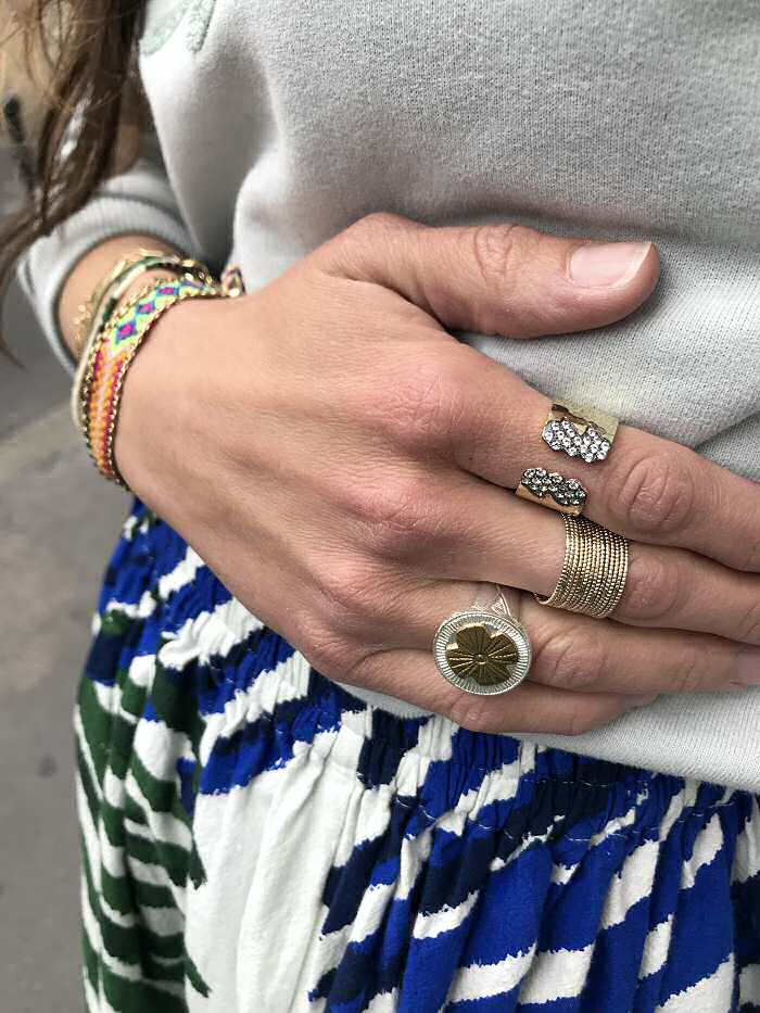 Bali Temples Bague Semainier milgrain gold dore