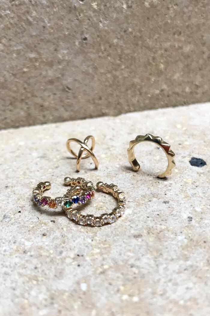Bali Temples Earcuff Pyramid gold