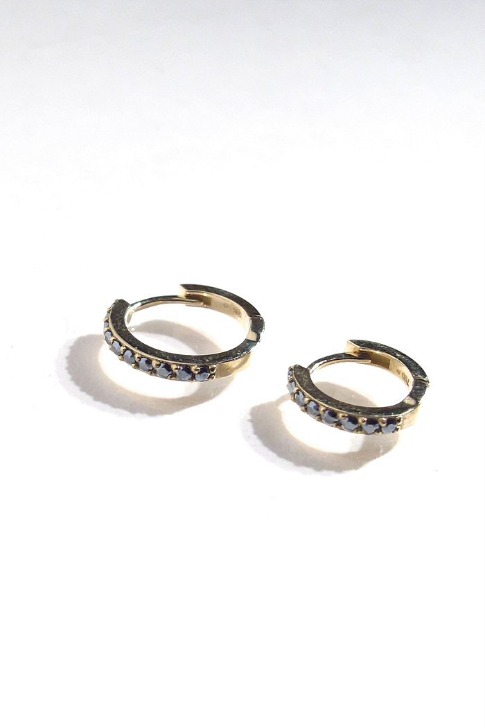 Feidt huggie Pavé Saphirs 14k