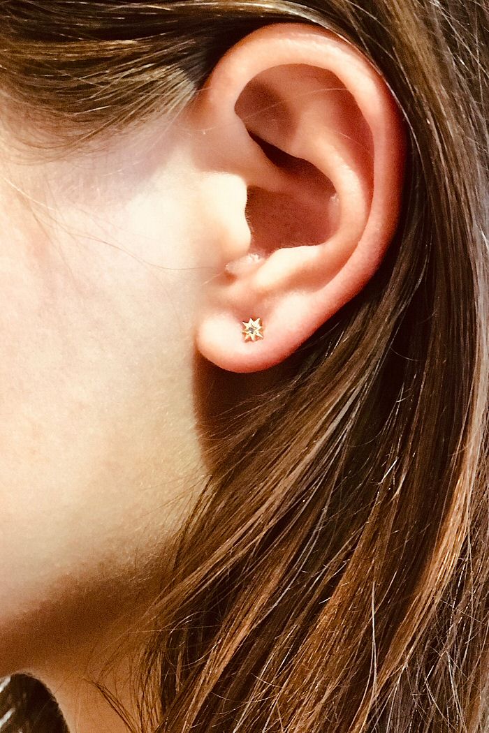 Z | Feidt stud Soleil saphir gris 14k