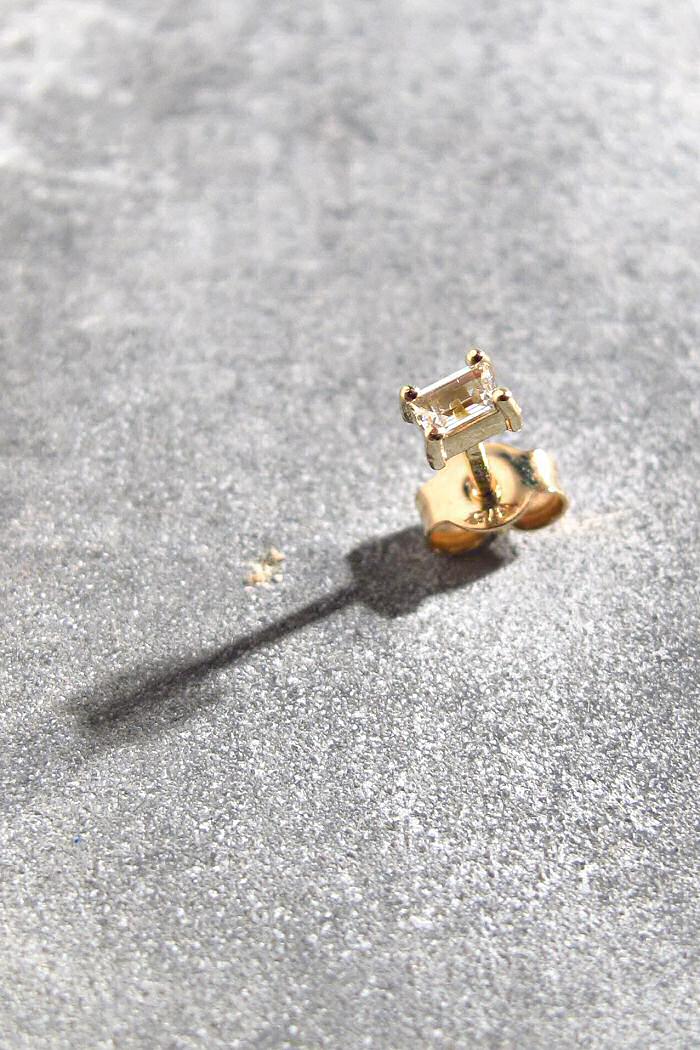 Z | Feidt stud Baguette saphir blanc 9k