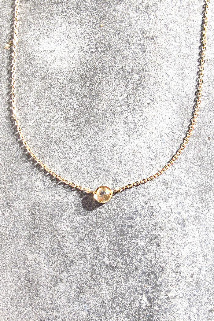 Z | Feidt collier Solitaire saphir blanc 9k