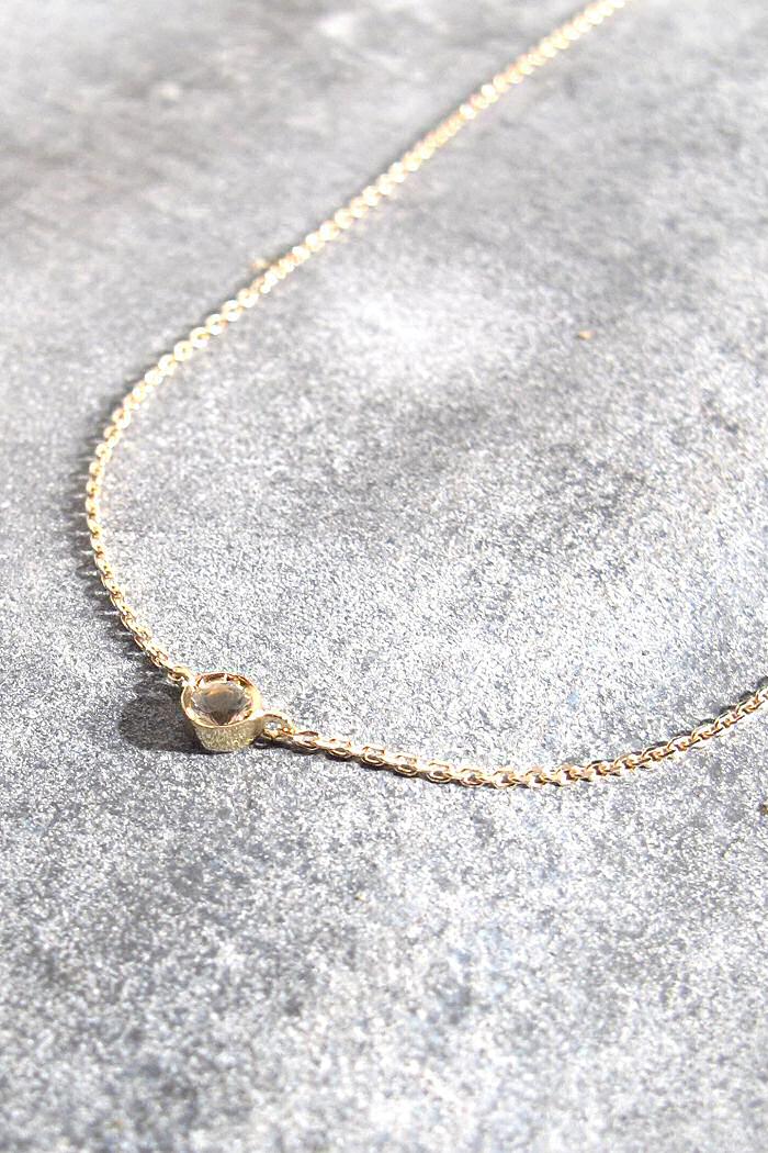 Z | Feidt collier Solitaire saphir blanc 9k