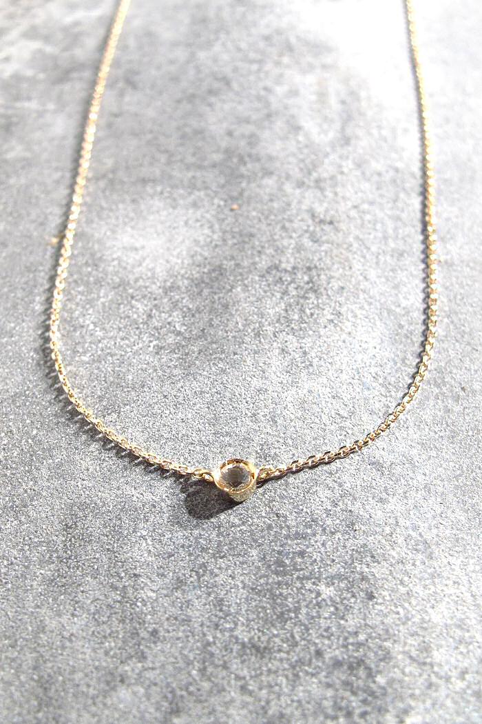 Z | Feidt collier Solitaire saphir blanc 9k