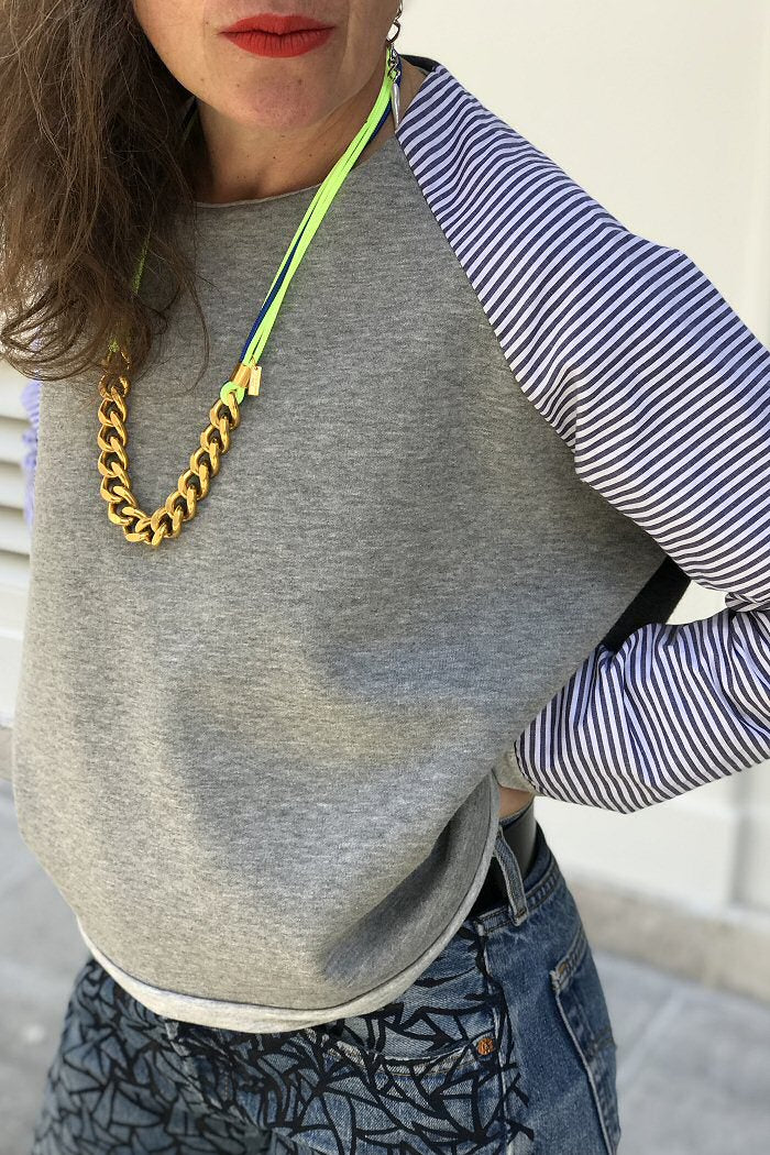Z | Perrine Taverniti collier gourmette Iris fluo
