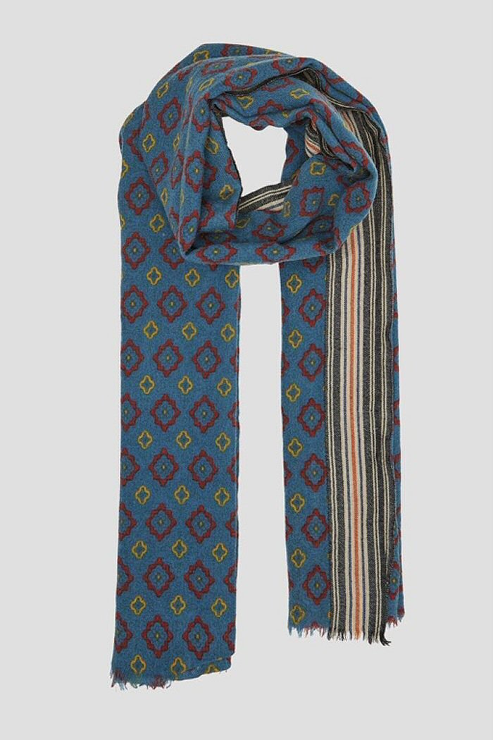 XP | Lovat & Green foulard en laine Lech bleu