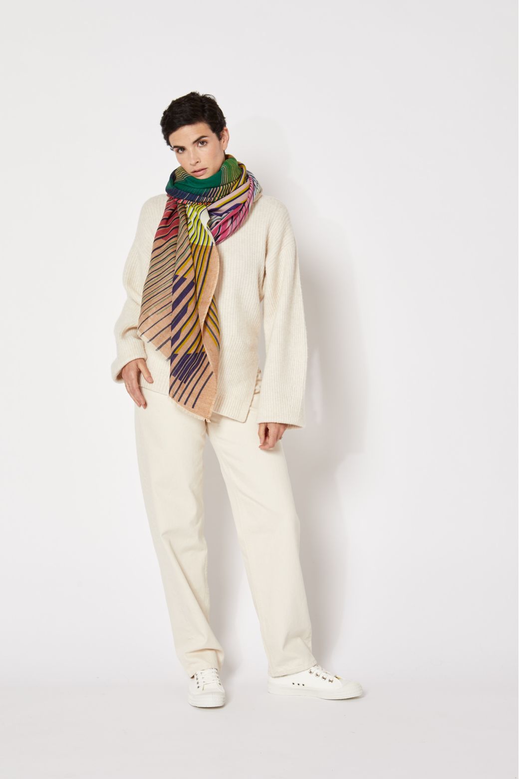 Ma Poésie foulard en laine graphique Sequence